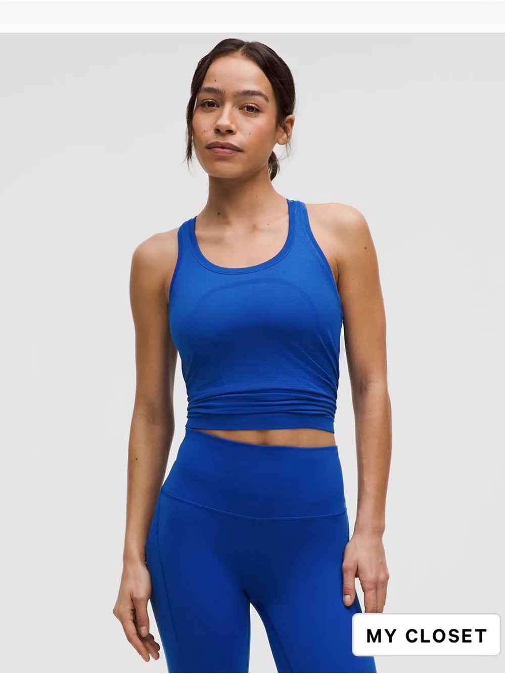 Lululemon Swiftly Tech Racerback Tank 2.0 waist length Galactic Colbalt size 2